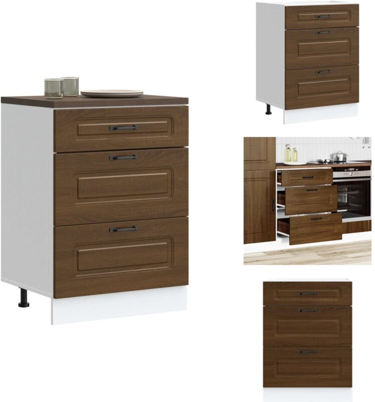 Küchenunterschrank Kalmar Braun Eichen-Optik Holzwerkstoff - Küchenunterschrank - Küchenunterschränke - Spülenunterschra...