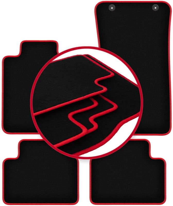 CARLUX-RED Autofußmatten für: Alfa Romeo Giulia 2x4 (2WD) Limousine (2016-)