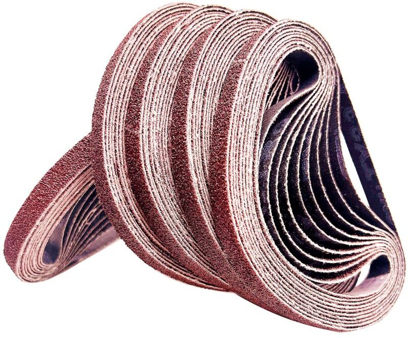 Schleifband 10x330mm.Schleifband zum Polieren von Aluminiumoxid, Metall, Holz 6x40/80/120/180/320Schleifbandset, für Ban...