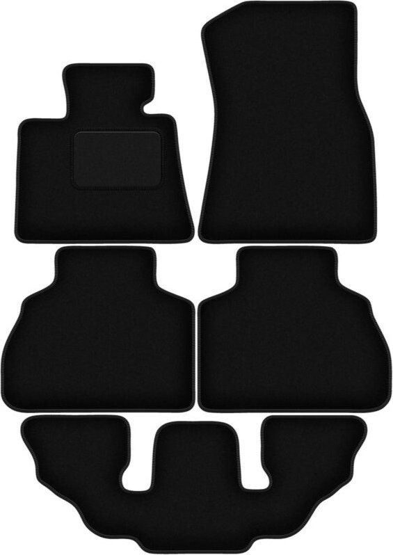 Schwarze Velours-Fußmatten für: BMW X7 G07 7-Sitzer (2019-2022)