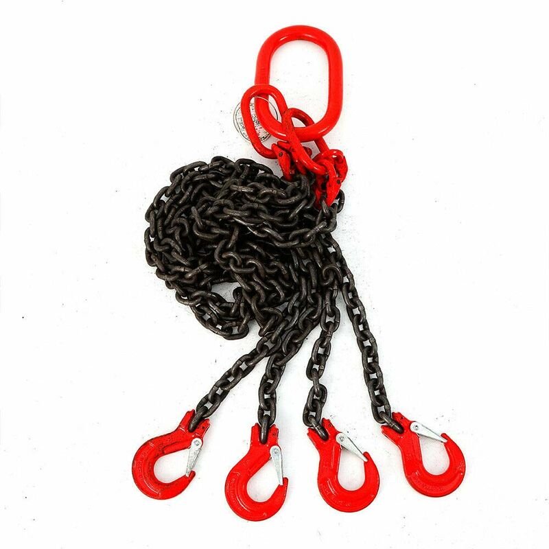 Kettengehänge Verkürzungshaken Krankette Kettengehänge Anschlagkette Krankette 1.5M 4 Strang 8mm 5T