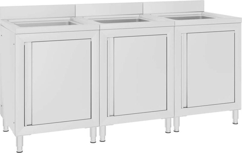 Vidaxl - Gastro-Spülenunterschränke 2 Stk. Edelstahl