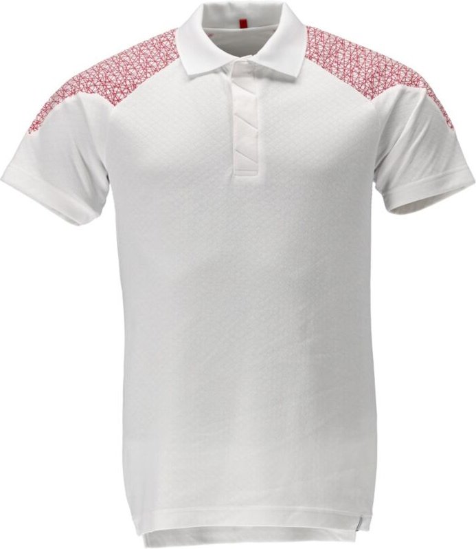 Mascot Polo-Shirt, Kurzarm Polo-shirt Gr. 2XL, weiss/verkehrsrot