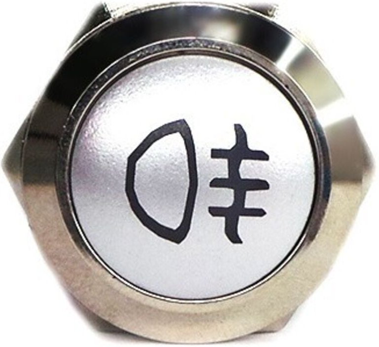 LED Nebelscheinwerferschalter 16mm Chrom tastend + Steckdose