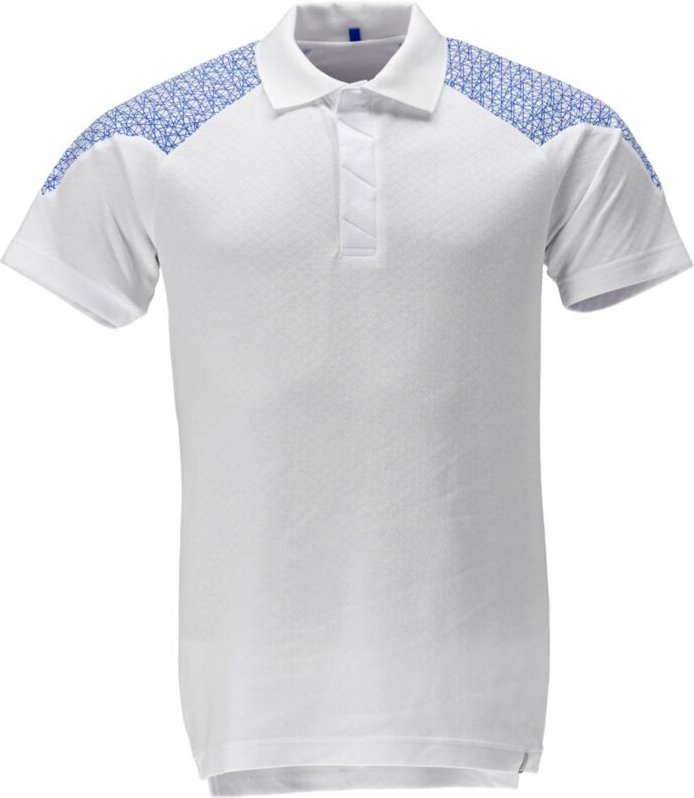 Mascot Polo-Shirt, Kurzarm Polo-shirt Gr. XL, weiss/azurblau
