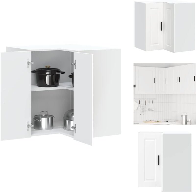 Küchen-Eckhängeschrank Porto Weiß Holzwerkstoff - Küchen-Eckhängeschrank - Küchen-Eckhängeschränke - Eckhängeschrank Für...