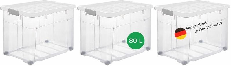 3x Novaliv Aufbewahrungsbox 3x Aufbewahrungsbox, 3x Deckel, 12x Rollen