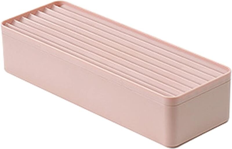 (Pink) 1 Packung Aufbewahrungsbox für Kopfhörer-Datenkabel aus Kunststoff, Organizer für Bürobedarf mit Deckel, staubdic...