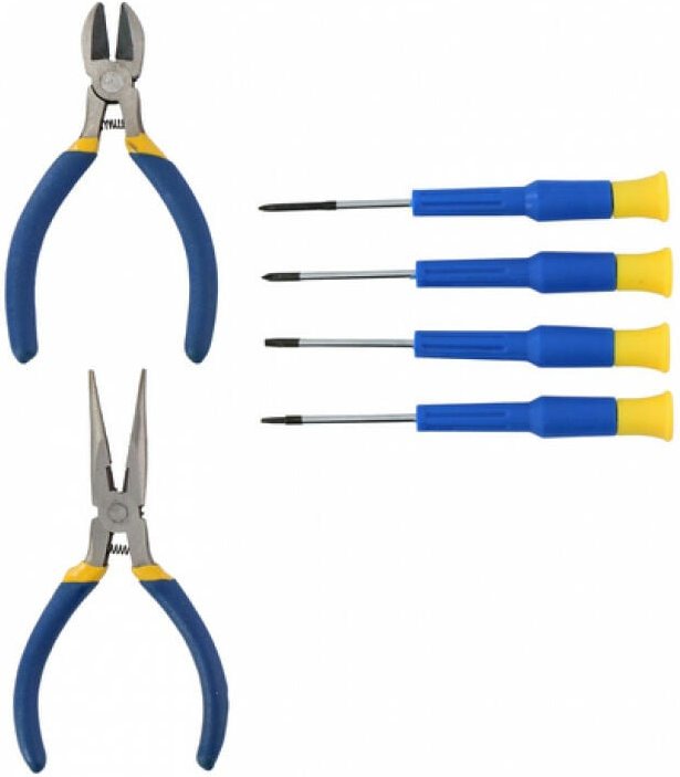 Präzisionswerkzeug Set 6-teilig Schraubendreher + Zangen