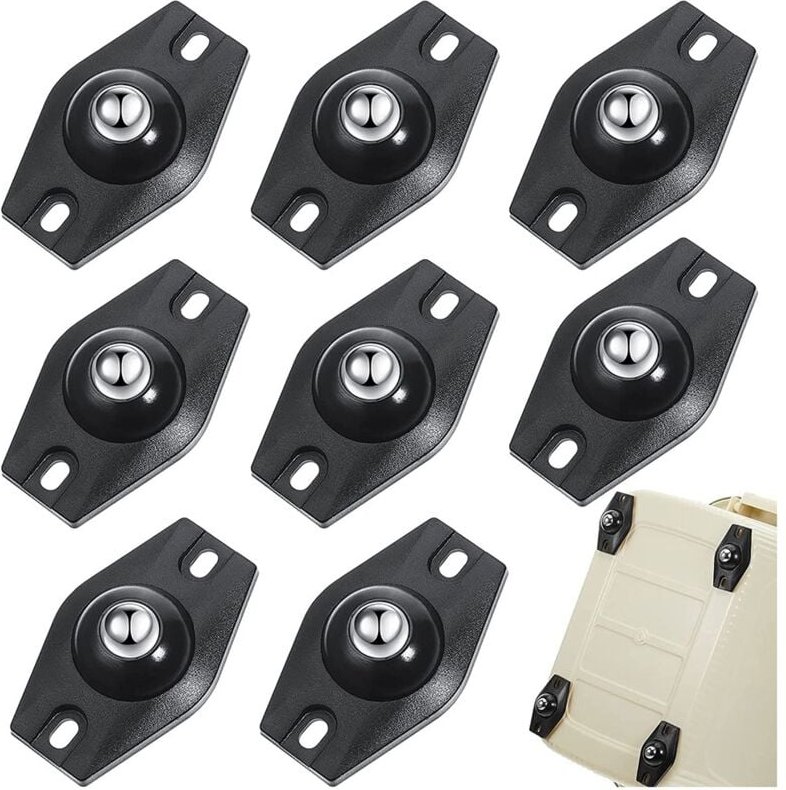 Tlily - 8 StüCke Selbstklebende Lenkung Rollen Mini Schwenk 360 Grad Drehung Klebrige Riemenscheibe mit Kugellagern (Sch...