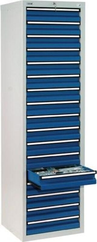 Stumpf Schubladenschrank Serie STS 410, 17 Schubladen lichtgrau (17x100mm)