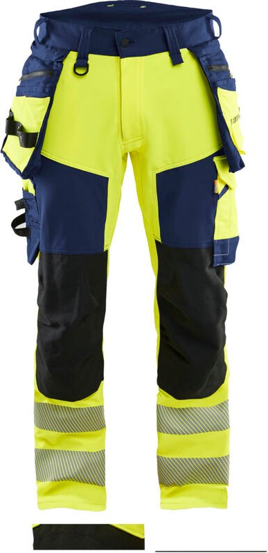 Thumbnail - Hochsichtbarer dehnbarer Arbeitshose 4D 1122 - Gelb/Navy M - FR(44) - SE(C50) - Normen