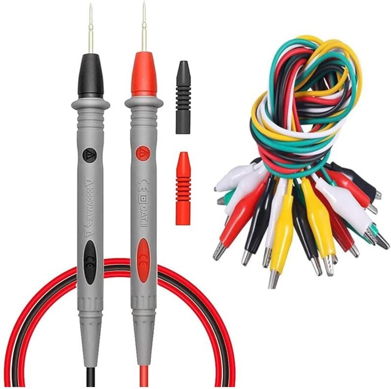 Thumbnail - Dolaso - Multimeter-Testkit, 1000 v, 20 a, digitale Elektroniksonde, 10 Stück, gelötete Messleitungen mit Krokodilklemme...