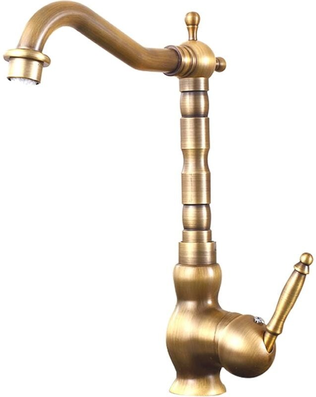 Antik-Messing-Küchenarmatur – Alle Retro-Küchen-Mischbatterie – Drehschalter – gebürsteter Waschtischarmatur (hoch)