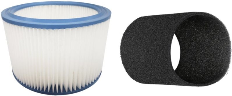 Trade-shop - 2in1 Set: Rundfilter + Schaumstoff-Filter kompatibel mit Bosch gas 15, 20, 25, 15 l, 20 l sfc, 1200, 12-25/...