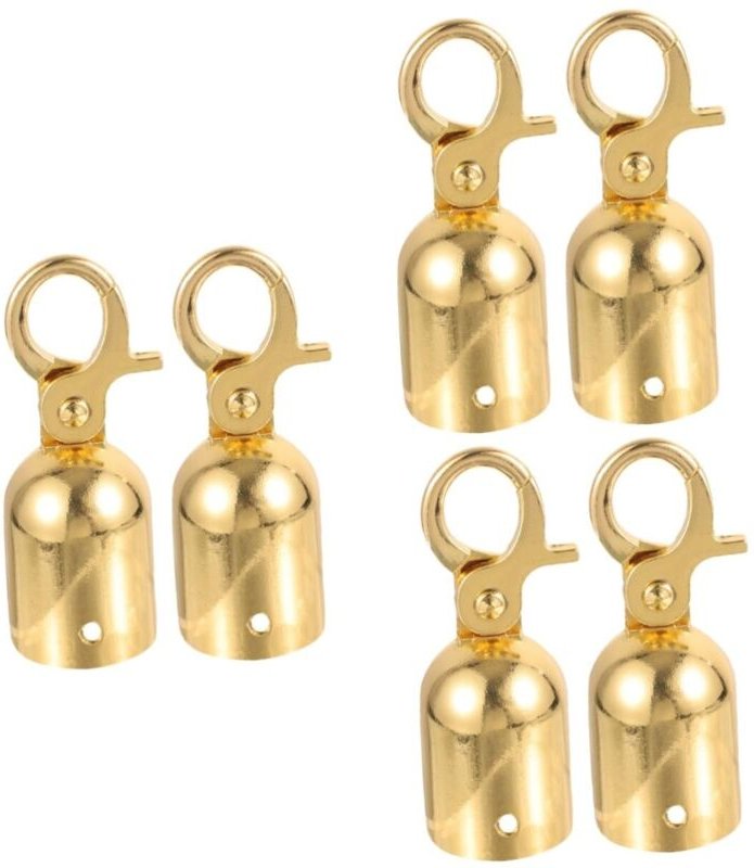 3er-Pack Seilstopperhaken zum Aufhängen von Bilderschienenhaken und Draht, Kordelstopper für Kordelzüge, goldfarbener Ed...