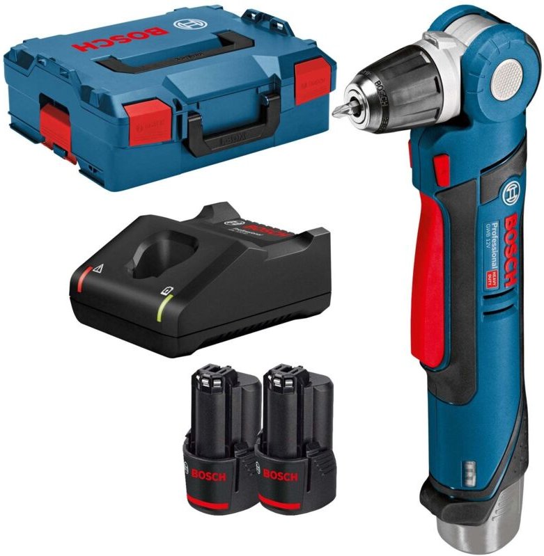 Akku-Winkelbohrmaschine gwb 12V-10 12 v / 2x 3,0 Ah Akku + Ladegerät in L-Boxx - Bosch
