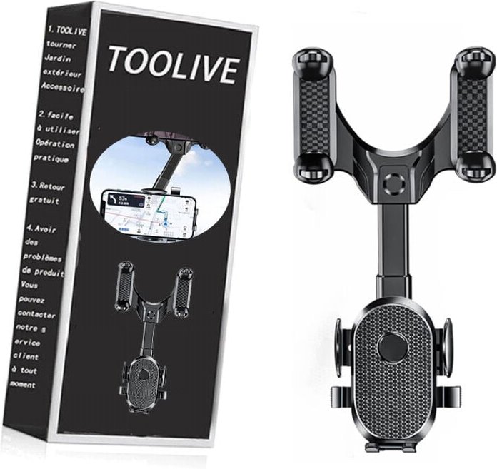 Car Phone Holder, Rearview Mirror Phone Holder, 360 Degree Rotatable and Retractable Car Rearview Mirror Phone Holder