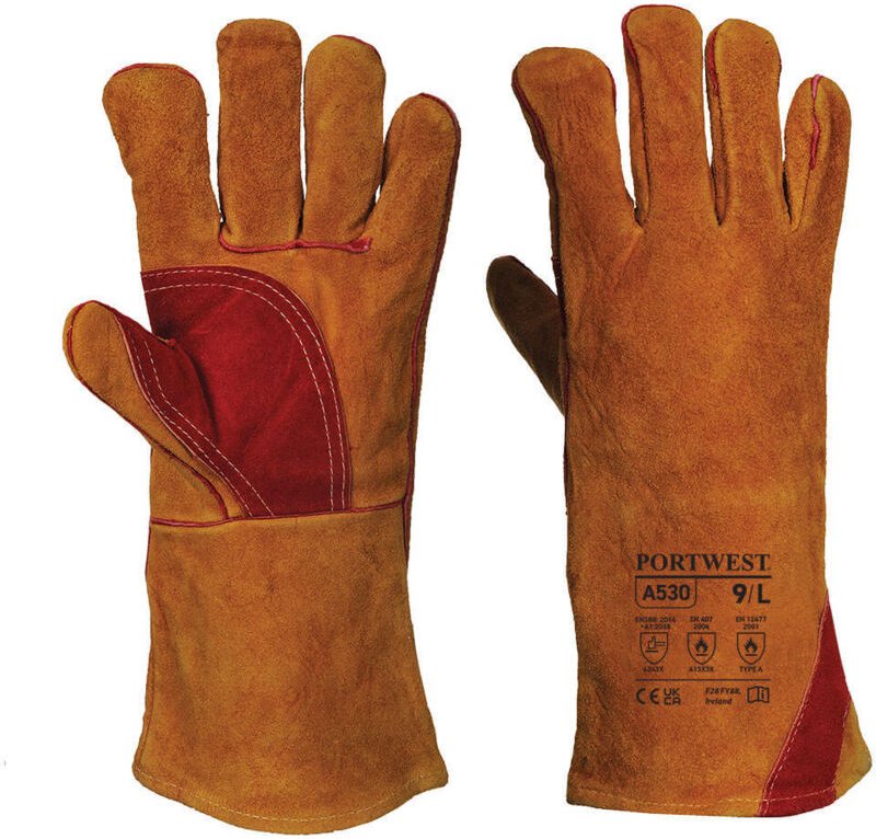 Verstärkte Schweißerhandschuhe Braun XL - Größe 10