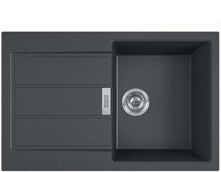 Carbon manuelles einbauwaschbecken 50cm mit siphon Franke 842198