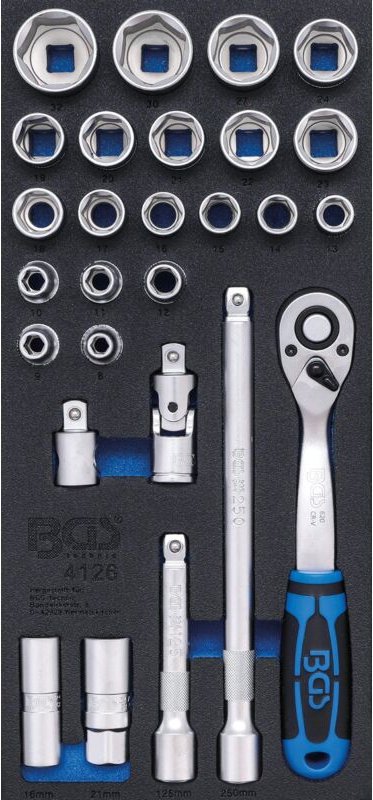 Werkstattwageneinlage 1/3: Steckschlüssel-Satz 12,5 mm (1/2') 27-tlg.