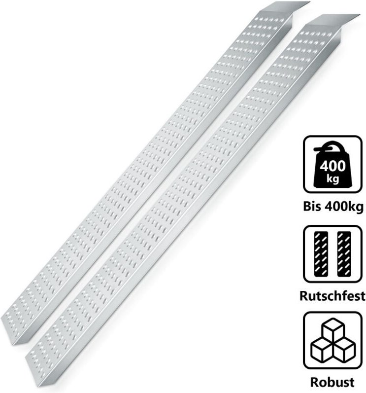 TolleTour 2X Auffahrrampe Verladerampe Rampe Verladeschiene Auto Laderampe für Motorrad. Anhänger bis 400kg