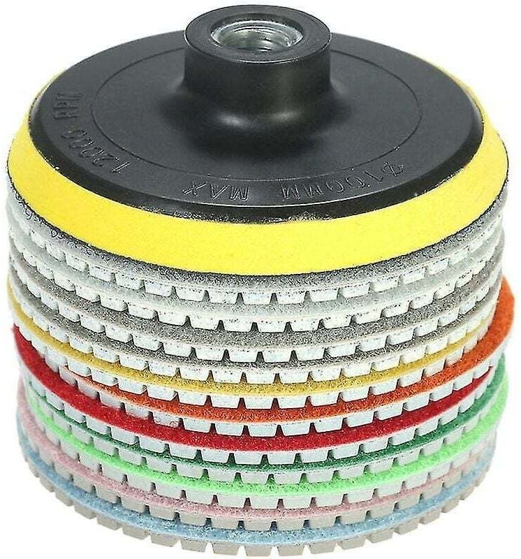 12 Sets mit 4 Zoll Diamant-Schleifpads (je 2 Stück für 30/50er Körnung + je 1 Stück für 100/200/400/800/1500/3000/6000er...