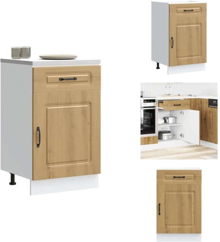 Küchenunterschrank Kalmar Artisan-Eiche Holzwerkstoff - Küchenunterschrank - Küchenunterschränke - Spülenunterschrank - ...