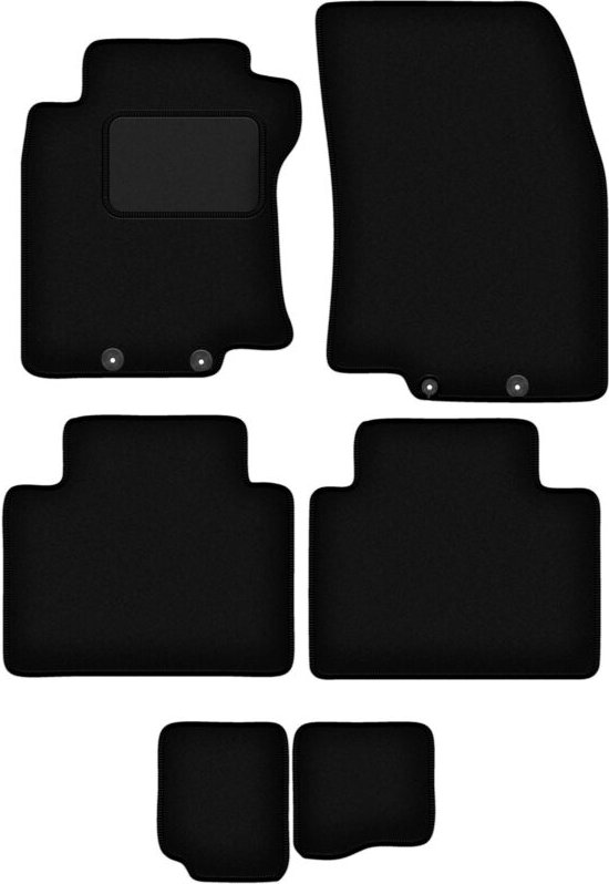 Schwarze Veloursmatten für: Nissan X-Trail III T32 7-Sitzer (2014-2017)