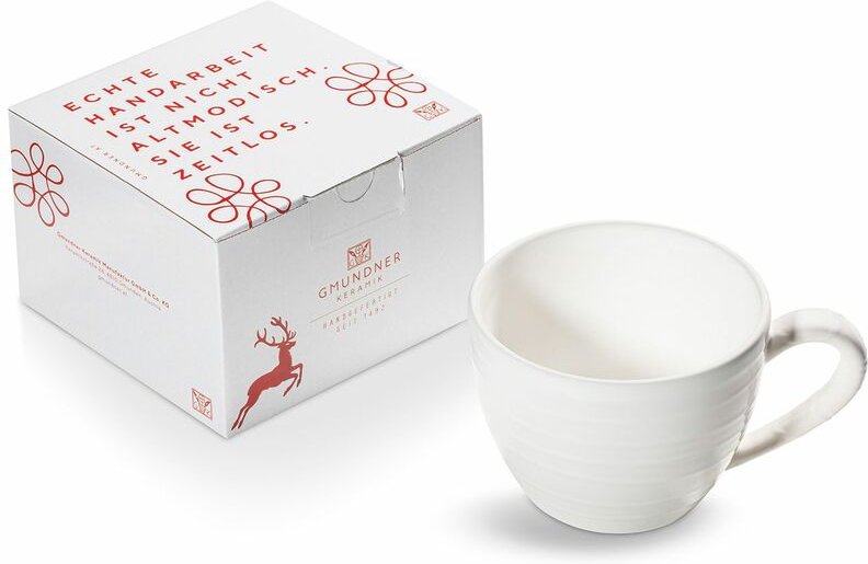 Gmundner Keramik Weißgeflammt, Teetasse Maxima (0,4 L)