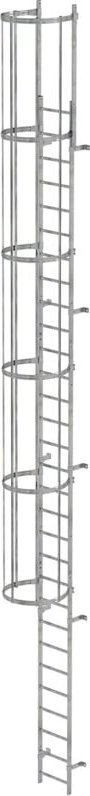 Günzburger Steigtechnik einzügige Steigleiter mit Rückenschutz (Bau) Stahl verzinkt 9,6 m - 0520120