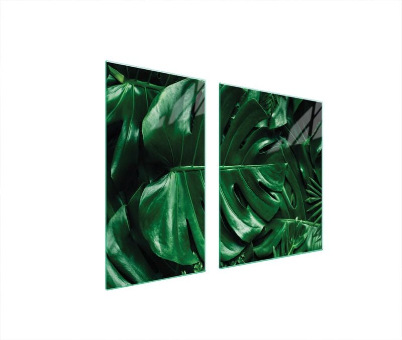 GLASSCHUTZPLATTE FÜR HERD 90x52 MONSTERA
