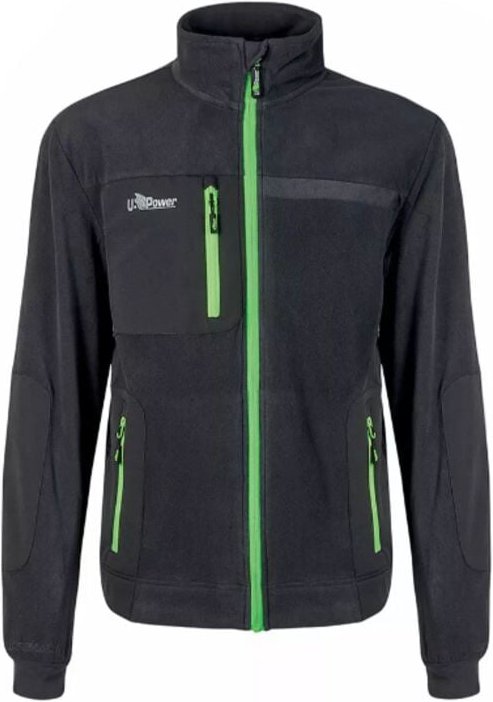 Arbeits-Fleece-Pullover mit Reißverschluss VENUS - Grau/Grün 4XL