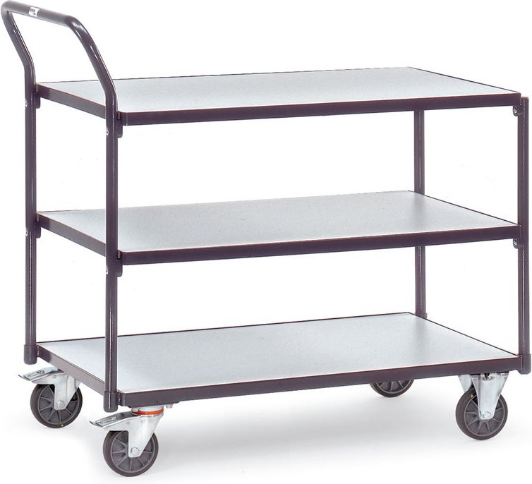 Fetra ESD-Tischwagen mit 3 Böden, elektrisch leitfähige Ausführung 1000x600