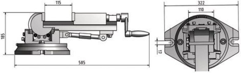 Dreiachsenschraubstock DAS 100 Optimum