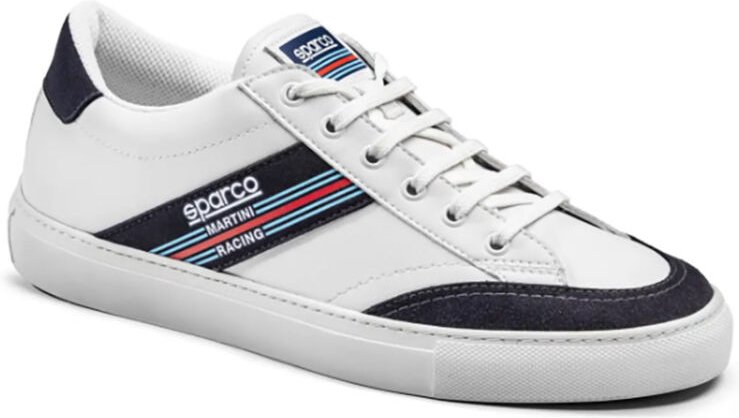 Sparco - 0012B3MR Schuh-Sneaker S-Time Martini Racing Öko-Leder, Unisex, Weiß, 43