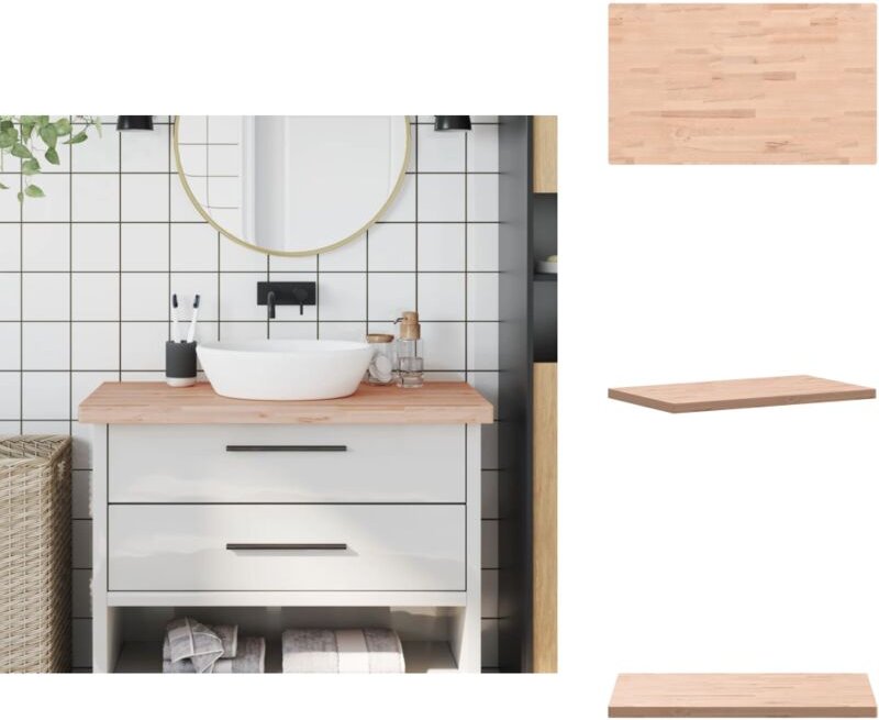 Waschtischplatte 100x60x4 cm Massivholz Buche - Holz Arbeitsfläche - Buchenholzarbeitsplatte - Waschttische Platte - Küc...