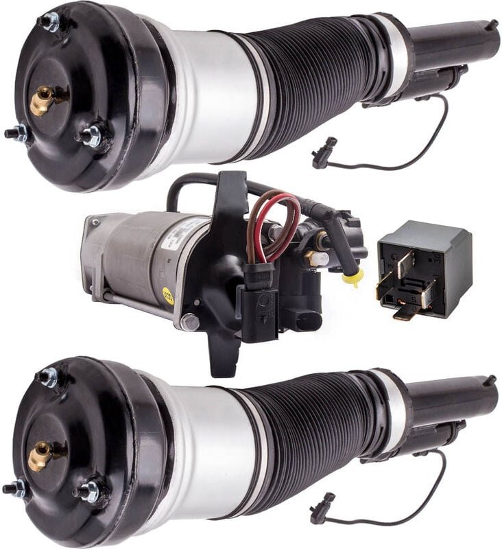 2x Luftfederung Federbein Vorne + Kompressor 2203202438 2113200304 for Mercedes-Benz s Klass W220 3PC A2203205113 220320...