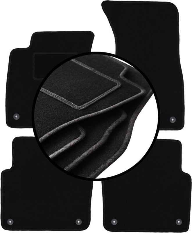 Komplettset Veloursmatten für: Audi A8 D3 Limousine (2002-2009)