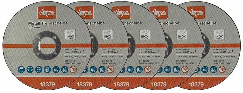 Dema - Metall Trennscheibe 5-er Set 115mm Flexscheibe Winkelschleifer Trennschleifer