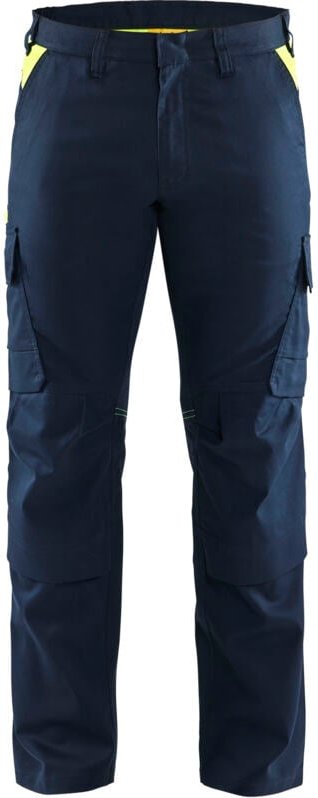 Arbeitshose mit Kniepolstertaschen, dehnbar 2D 1448 – Marineblau/Gelb S – FR(40) – SE(C46) – Kurz