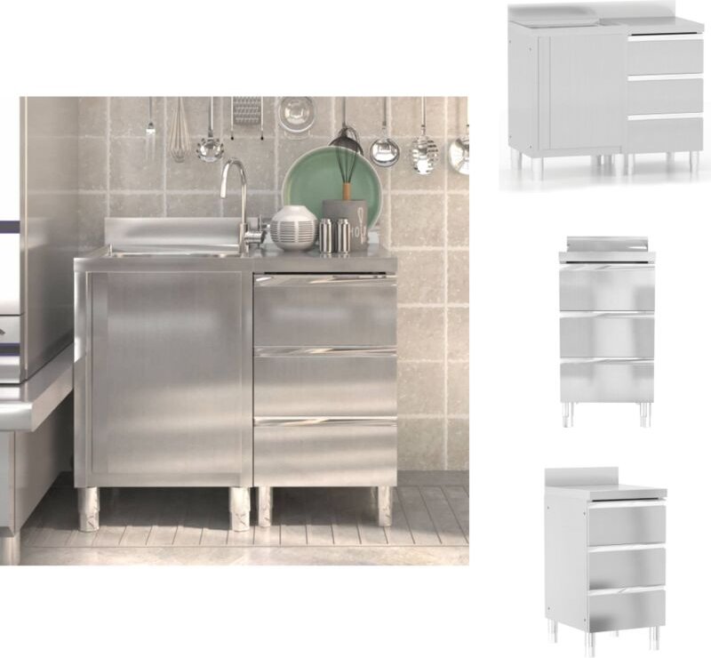 Vidaxl - Gastronomie - Living Gastro-Küchenschränke 2 Stk. Edelstahl