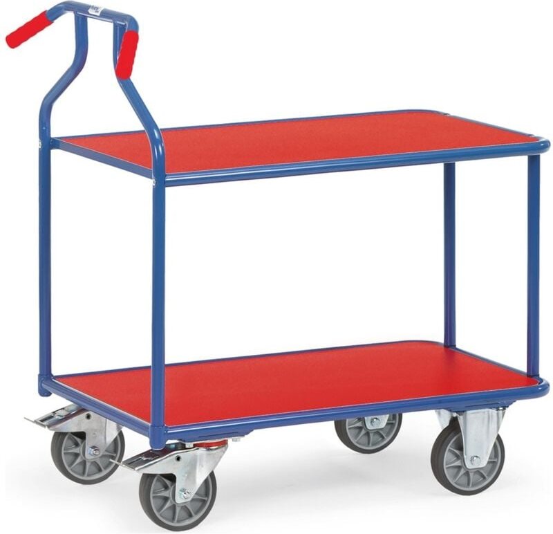 Optiliner-Tischwagen blau/rot, Ladefläche 900 x 600 mm - Fetra