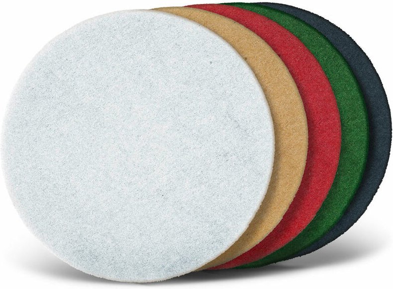 Pads Normalpads, 375 mm, f. Einscheibenmaschinen, Polyester (10 Stk.) beige - Menzer