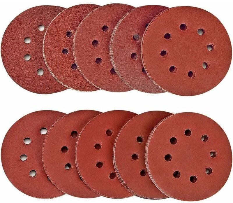 100 Stück Schleifscheiben 40/80/120/180/320/400/600/800/1500/2000 Schleifscheiben Größe 125 mm Ideal zum Schleifen/Polie...