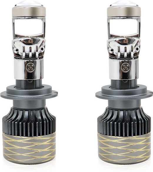 Aiperq - A81 H4 LED-Autoscheinwerfer, superhell, Nah- und Fernlicht, integrierter Doppellinsen-Scheinwerfer