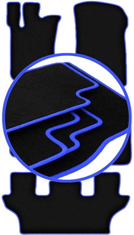 CARLUX-BLUE Autofußmatten für: Mercedes R251 / V251 7 Sitze (2005-2013)