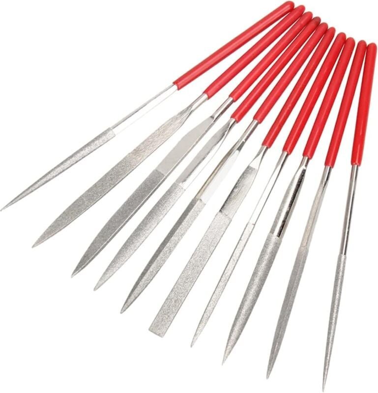 Csparkv - 10-teiliges Mini-Diamant-Nadelfeilen-Set, 2 mm Schaft, Mehrzweck-Feilen-Set, 100 mm Diamant-Metallfeile zum Ar...