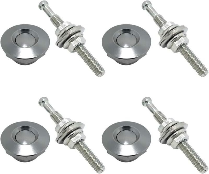4er-Pack Universal-Aluminium-Motorhaubenstifte, Clip-Verriegelung, Nummernschild, Motorhaube, Druckknopf-Stopper, Riegel...