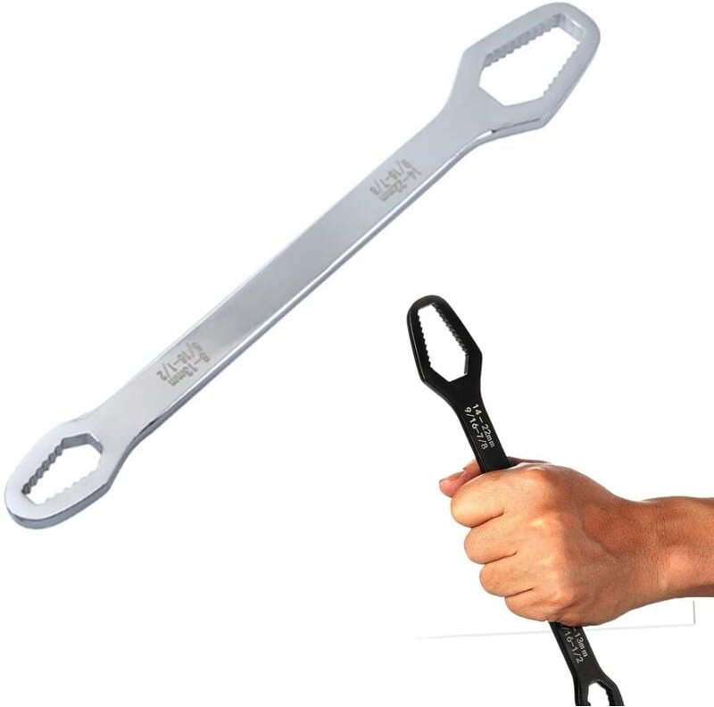 Csparkv - Universal-Torxschlüssel, 8–22 mm, doppelseitig, selbstspannend, verstellbarer Schraubenschlüssel (B-Silber)